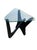 0riginal 1950s black lacquer Triangle Glass Top "Airplane" end table in the style of Isamu Noguchi and commonly nicknamed...