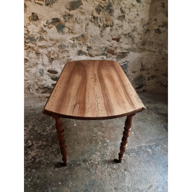 Antique French Round Walnut Drop-Leaf Dining Table, 1890s For Sale - Image 5 of 16