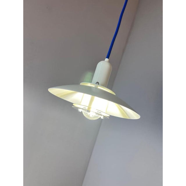 Metal Small Danish Slatted Lamp For Sale - Image 7 of 11