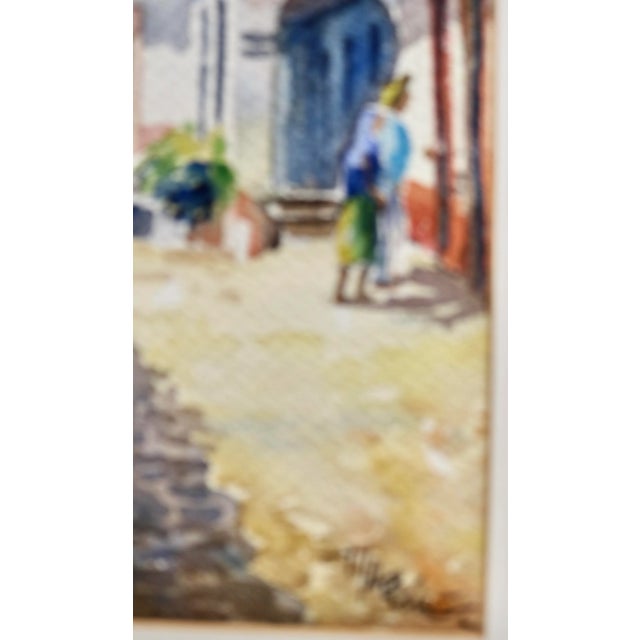 Early 20th Century Mediterranean Cityscape Watercolor Unframed For Sale - Image 4 of 5