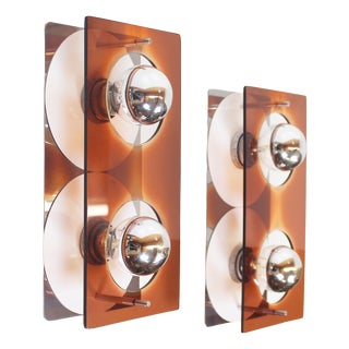 Model Disco Acrylic Wall Lamps by Jocelyne Trocmé for Galerie Oxar, 1970s, Set of 2 For Sale