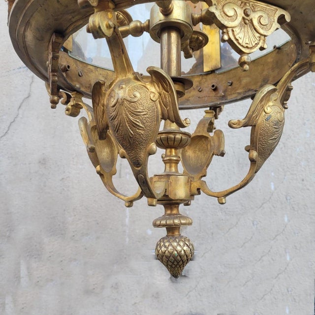 20th Century Gilt Bronze Lantern For Sale - Image 11 of 17