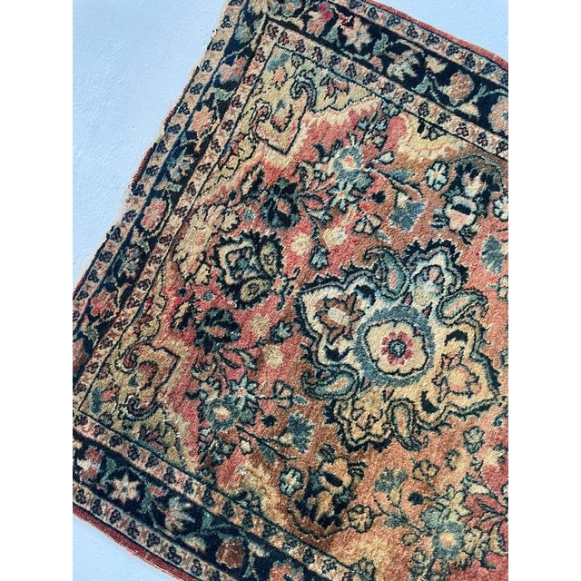 1930s Antique Muted Sarouk with Shifts of Hues Rug 2.2 x 2.4 For Sale - Image 5 of 9