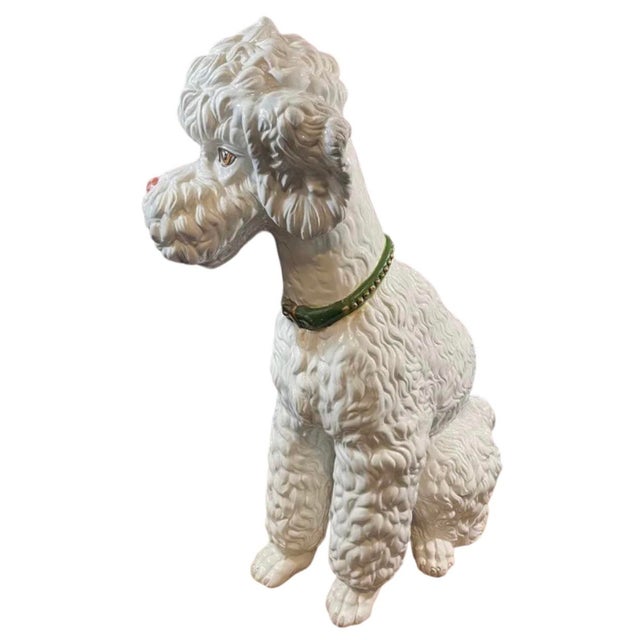 Mid 20th Century Ardalt Lenwile Large Ceramic Poodle Figurine For Sale - Image 5 of 9