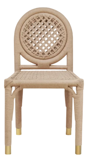 Matthew Izzo Home Gentry Rope Wrapped Dining Chair With Brass Detail