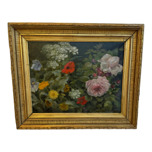 Early 20th Century Beautiful Still Life Painting - Lovely, Decorative Flowers and Colors