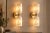 Not Yet Made - Made To Order Handcrafted Brass & Natural Alabaster, Double Wall Sconces, Bathroom & Bedroom Lighting - Pair For Sale - Image 5 of 9