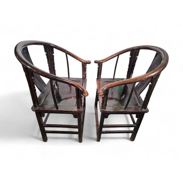 Gold 19th-Century Qing Dynasty Chinese Armchairs, 1860s For Sale - Image 8 of 18