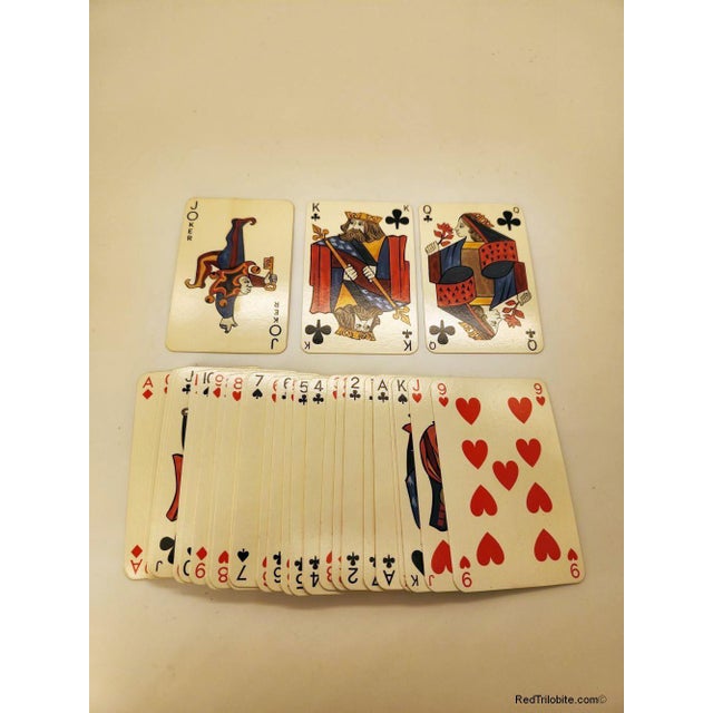 2 Sets of “Classique” Playing Cards by Draeger Frères Enclosed in a Red Leather Case For Sale - Image 4 of 10