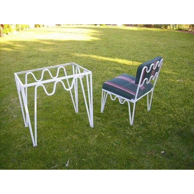 White Vintage Restored 14 Piece Méandre Outdoor Patio Set by Walter Lamb for Pacific Iron For Sale - Image 8 of 10