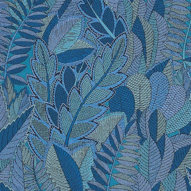 Schumacher Sample - Schumacher Japura Forest Fabric in Blues For Sale - Image 4 of 4