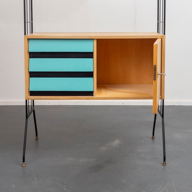 Wood Freestanding Shelving System, 1960s For Sale - Image 7 of 18
