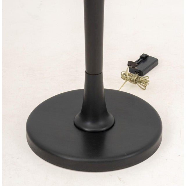 Mid 20th Century Art Deco Style Chrome & Glass Ebonized Floor Lamp For Sale - Image 5 of 5