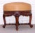 Wood Round Ottoman with Carved Legs and Leather Upholstered Seat For Sale - Image 7 of 7