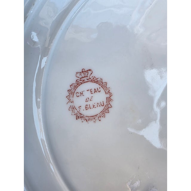 Ceramic Antique French Château De Fontainebleau Porcelain & Gilt Bronze (Ormolu) Centerpiece Bowl For Sale - Image 7 of 9