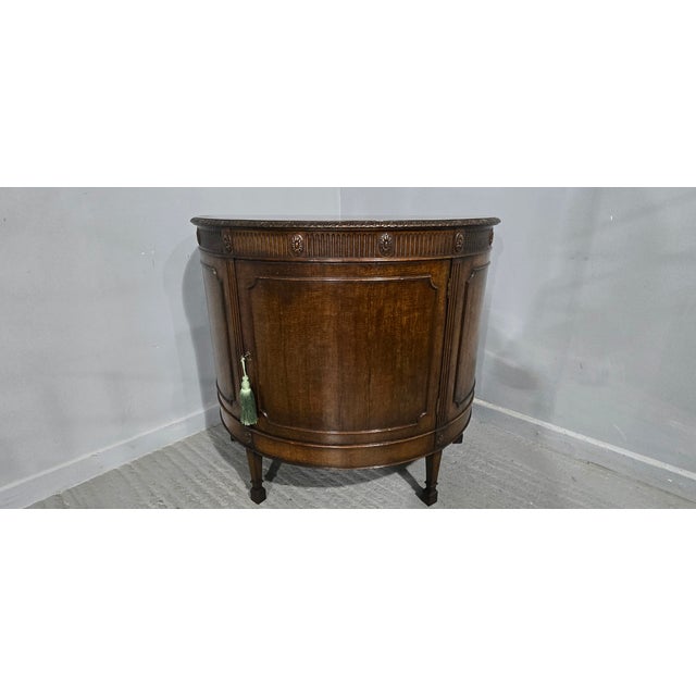 Mahogany Demi Lune Cabinet, 1920 For Sale - Image 3 of 10