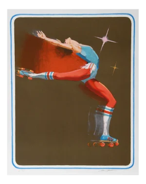 1970s Jim Jonson, Roller Rocket Lithograph