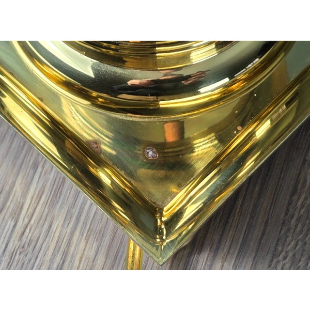 1990s Frederick Cooper Brass Faux Lantern Column Footed Table Lamp For Sale - Image 14 of 17
