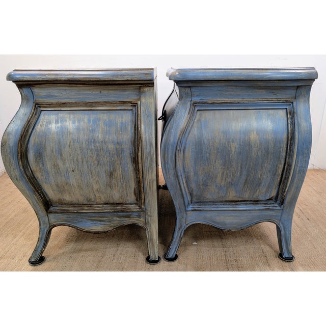 Early 21st Century Kravet - Pair of Custom Shabby Chic Nightstands For Sale - Image 5 of 12
