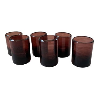 Mouth Blown Dinking Glasses - Set of 6 For Sale