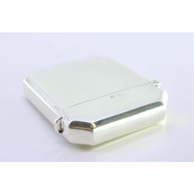 Silver Matchbox with Cut Corners and Hanging Ring For Sale - Image 4 of 8