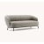 Juliet 2 seats sofa by domkapa materials: black texturized steel, fabric (logone 01). Dimensions: w 202 x d 86 x h 73 cm....