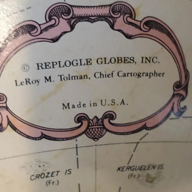 Replogle World Globe With Metal Base, Vintage | Chairish