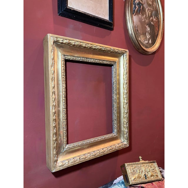Tuscan Empire Carved Gold Leaf Gilt Frame, Italy, 19th Century For Sale - Image 10 of 11