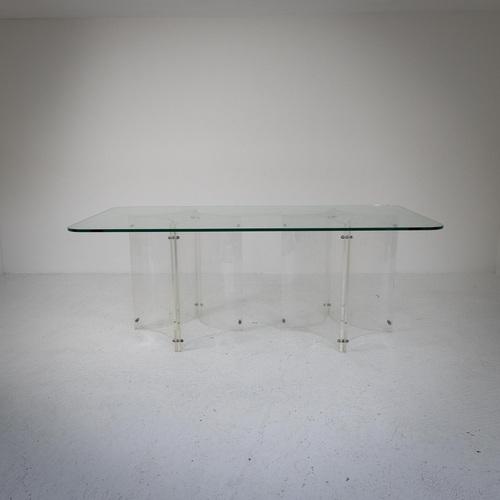 Glass and Acrylic Glass Dining Table by Roberto Monsani For Sale - Image 12 of 12