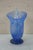 Vintage Hand Blown Blue Art Glass Jack in the Pulpit Flower Vase 8" For Sale - Image 9 of 13