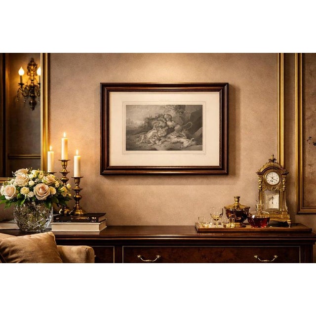 Raden saleh tigers & lions fight horse lithograph, the hague c.1845 a powerful and emotionally charged 19th-century...