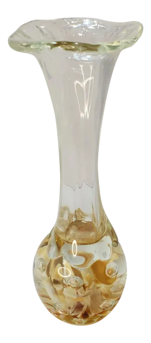 Joe St Clair Art Glass Floral Paperweight Vase