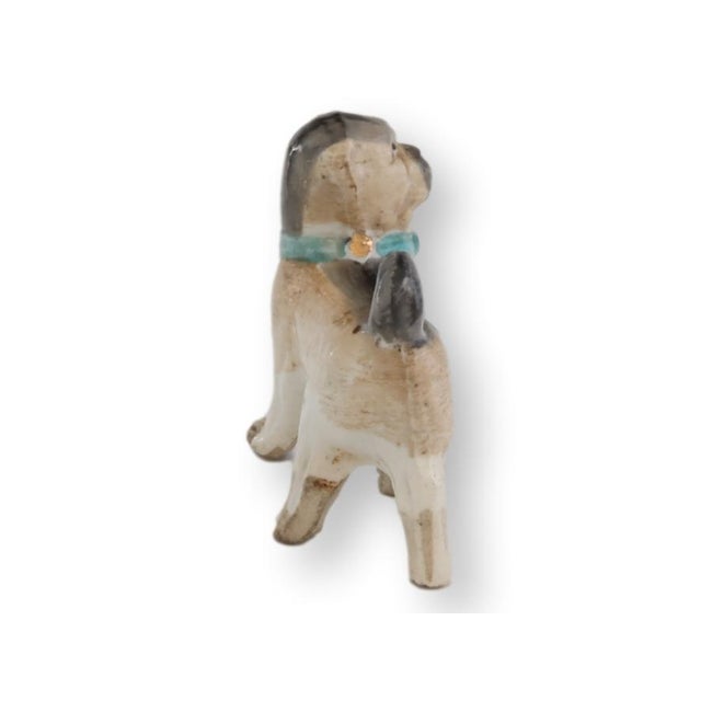 19th Century Antique Staffordshire Porcelain Pug Dog For Sale - Image 5 of 6