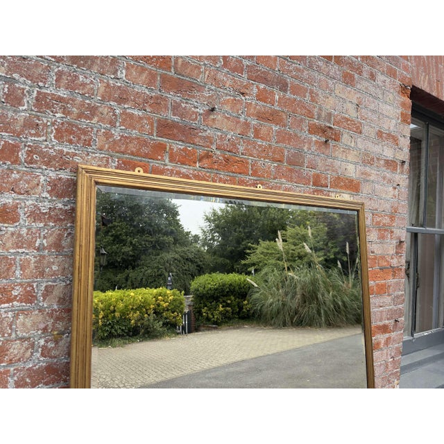 Large Antique 19th Century English Gilt Ribbed Framed Mirror For Sale - Image 4 of 7