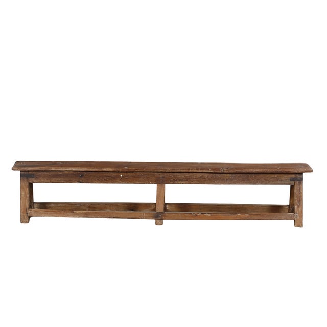 1950s Vintage Indian Teakwood Bench For Sale - Image 5 of 6