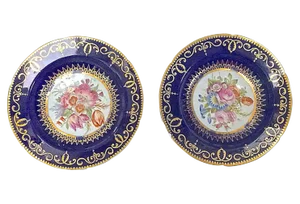 19th Century Traditional Floral Bowls - a Pair