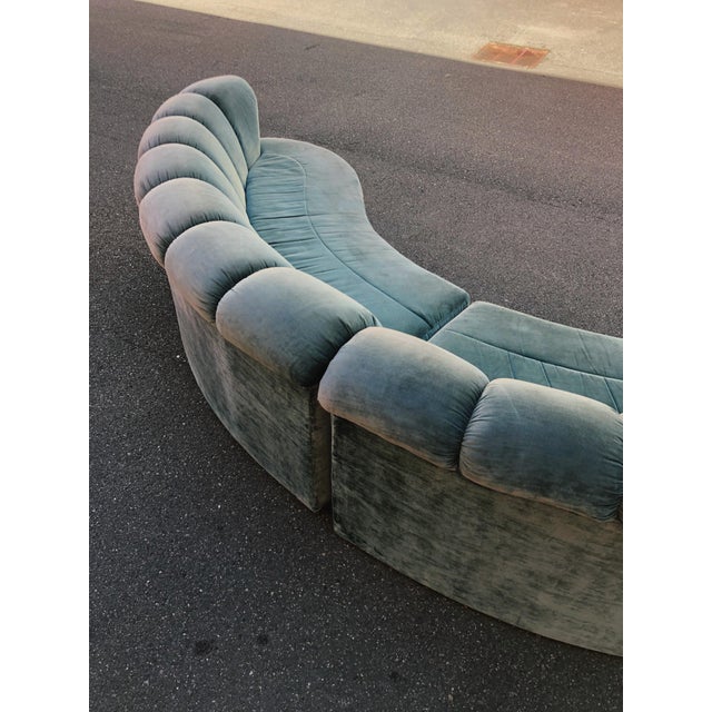 Vintage Curved Channel Back Velvet Sofa Two Piece Chairish