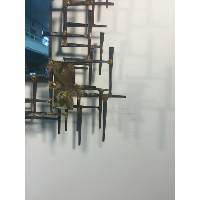 1970s Brutalist Nail & Metal Mirror by Silas Seandel For Sale - Image 5 of 8