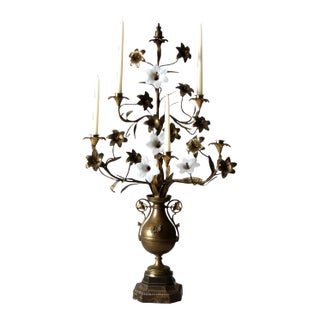 Mid Century Tole Candelabra For Sale