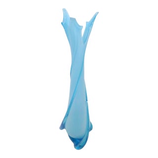 Mid Century Murano Swung Art Glass Vase by Cristalleria Fratelli Betti C 1970's For Sale