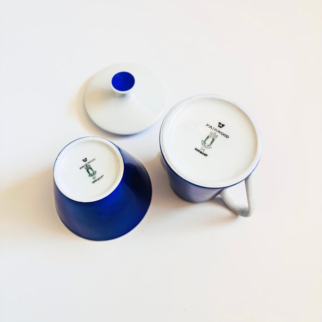 Mid Century Porcelain Creamer and Sugar Bowl by Fairwood Schonwald Germany - 2 Piece Set For Sale - Image 11 of 12