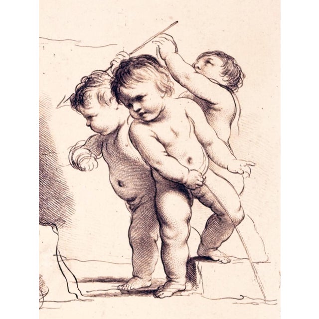 Francesco Bartolozzi, Putti in an Allegorical Love Game, 1764, Crayon Engraving For Sale - Image 3 of 6