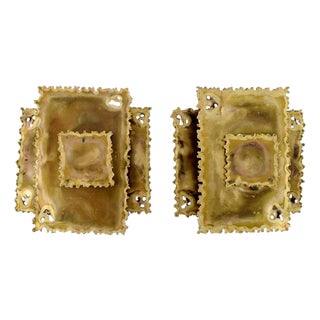 Wall Lamps in Laser-Cut Brass by Svend Aage Holm Sørensen, Denmark, 1960s, Set of 2 For Sale