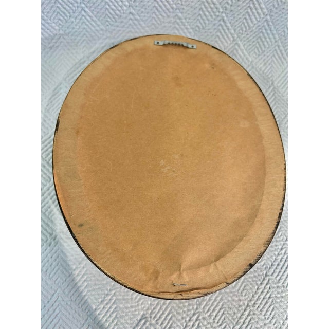 Linen Vintage 1960’s Coastal Sailors Valentine Shell Wall Art – Real Seashell Collage on Linen in Oval Wood Frame For Sale - Image 8 of 8