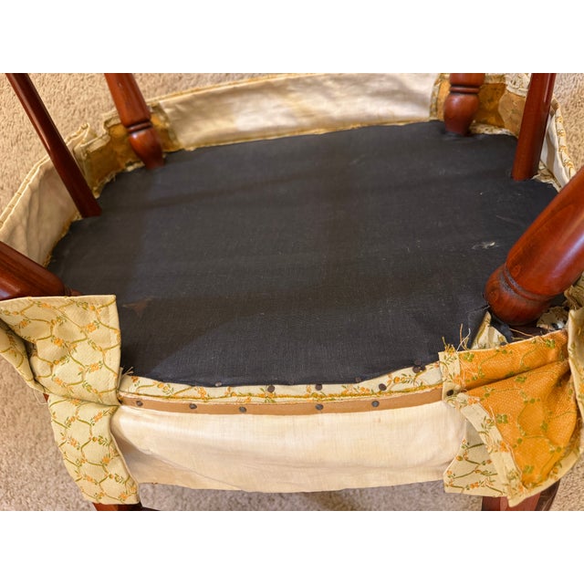 Early 20th Century Mahogany Office Armchair With Patterned Upholstery For Sale - Image 10 of 11