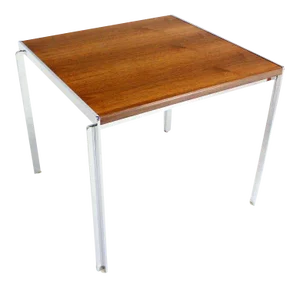 Mid-Century Modern Stow Davis Walnut and Chrome Coffee Table