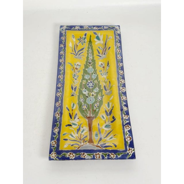 Colorful Ceramic Trinket Tray with Floral Motifs, France, 1910 For Sale - Image 3 of 11