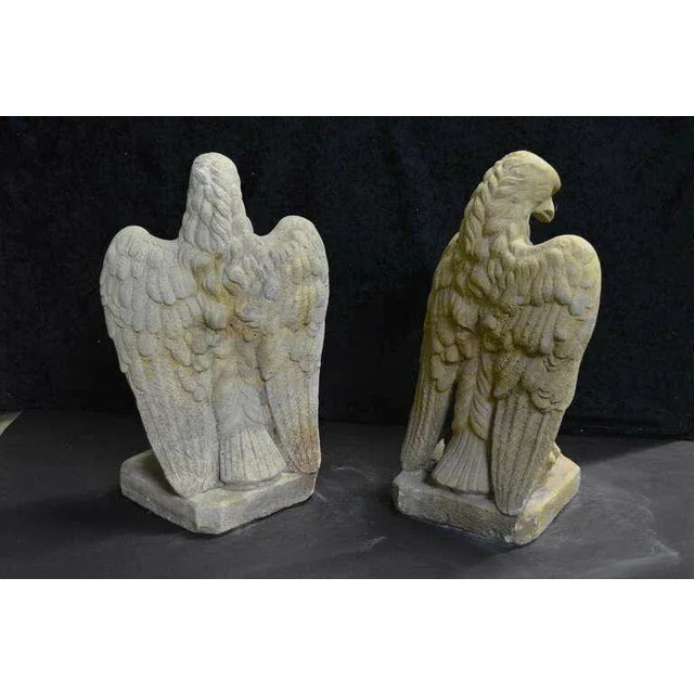 Mid 20th Century Vintage Garden Cast Stone Eagles with Provenance - a Pair For Sale - Image 5 of 7