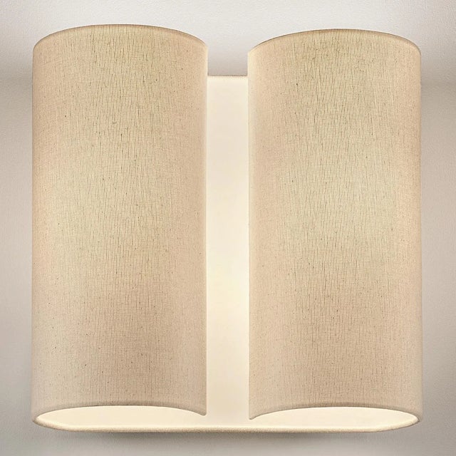 Modern Satin Black (Bl) Metalwork With Shade in Natural Wall Light For Sale - Image 3 of 5