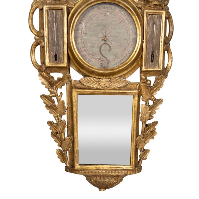 French Louis XVI Giltwood Barometer For Sale - Image 3 of 5
